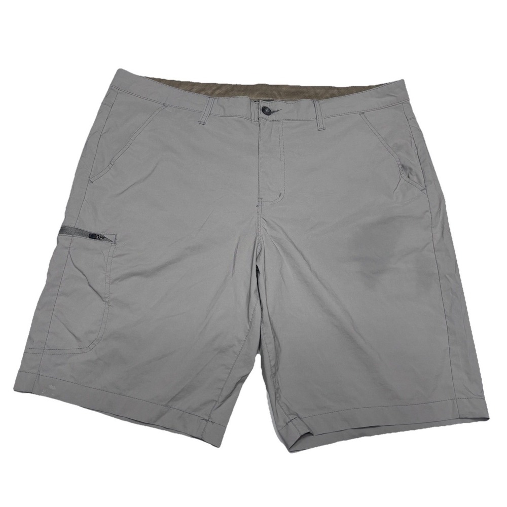 Eddie Bauer Men's Outdoor‎ Hiking Shorts Gray Nylon Spandex Size 40 Zip Pocket